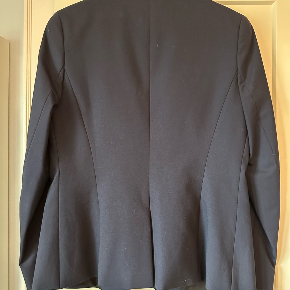 Theory Classic Navy One Button Wool Blend Blazer - Picture 2 of 3